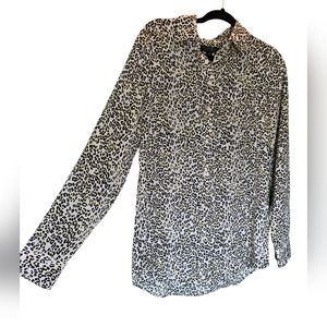 Banana Republic Dillon Classic Fit Neon Leopard Print button down